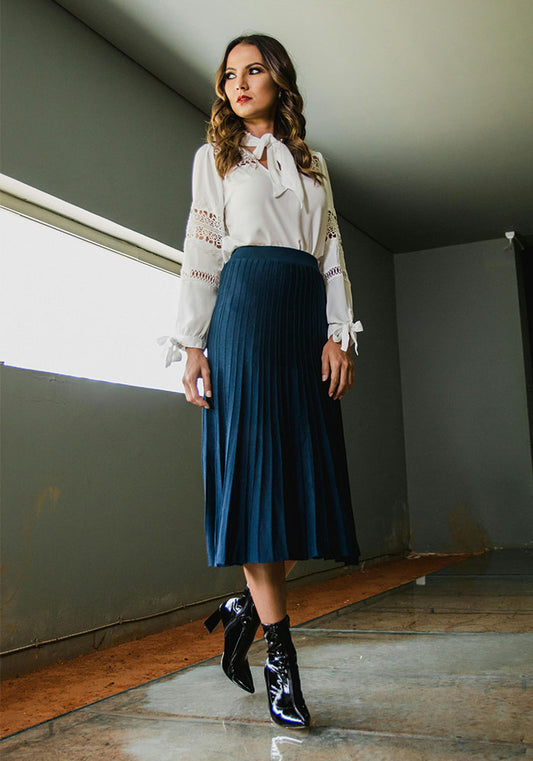 Boho Maxi Wrap Skirt in Viscose with Modern Tribal Print in Black